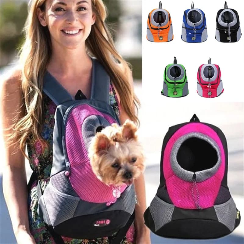 Sac à Dos Transport Petit Chien Coloré – Double Portage Ventral Dorsal | Ouverture Hublot | Mesh 360° Respirant | Poche Rangement | Jusqu'à 10kg | S/M/L | 5 Coloris Fun